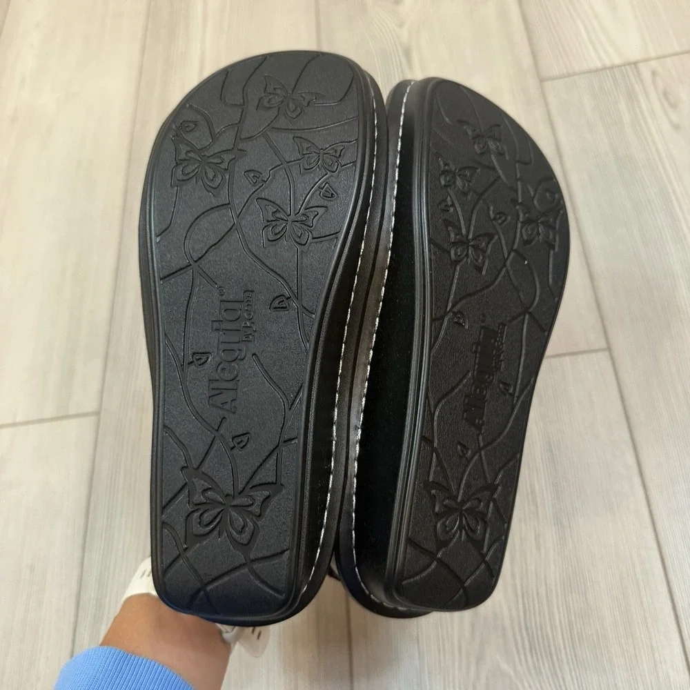 NEW Alegria Vienna Lush Floral Leather Sandals Black Multi 36 US 6-6.5 VIE-940